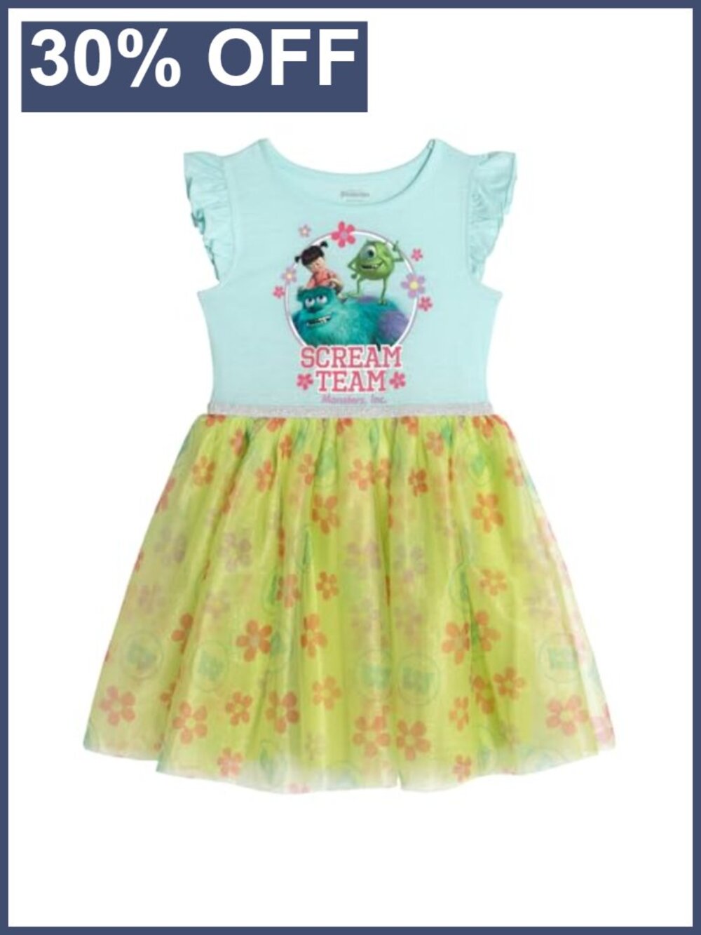 Disney Girls' Flutter Sleeve Tulle Tutu Dress for Baby & Kids